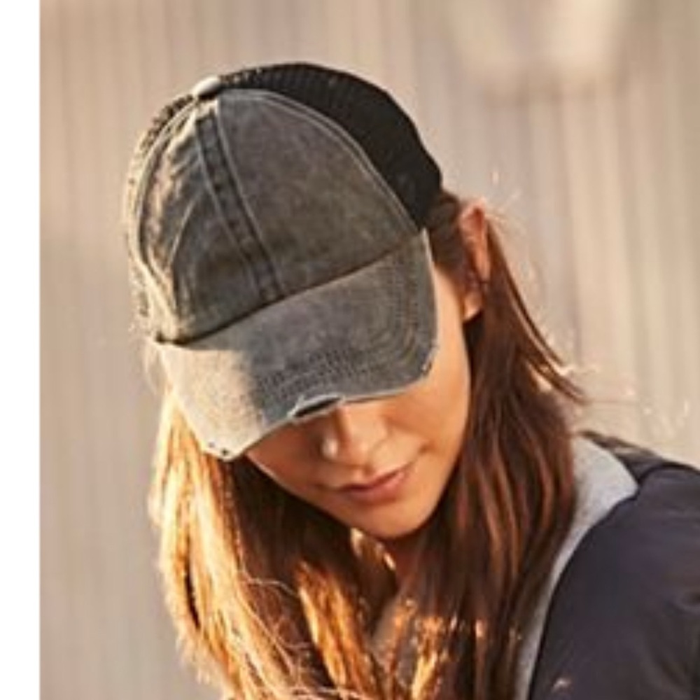 Free People Saltwater Washed Trucker Hat Washed Black